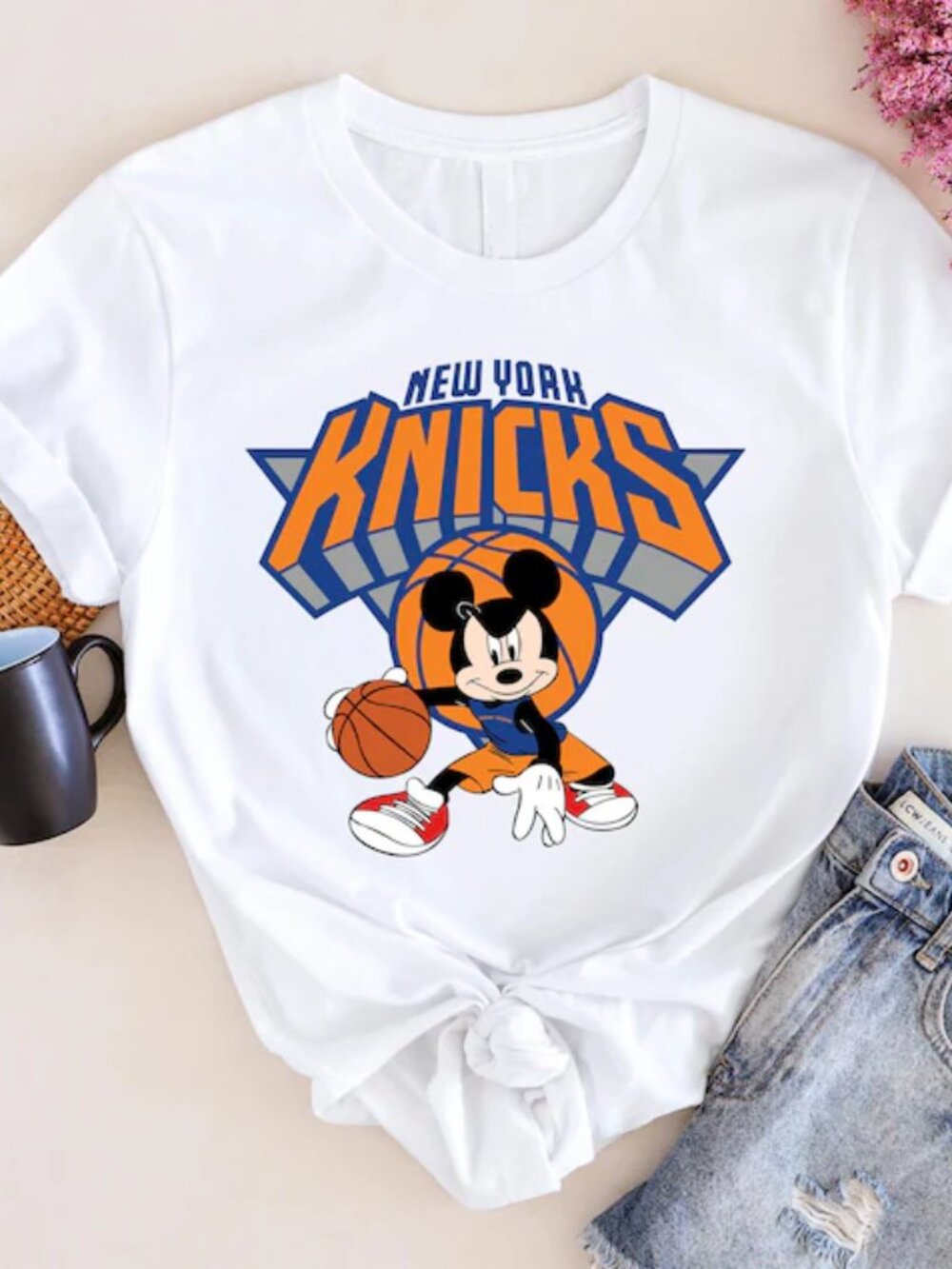 New York Knicks Mickey Mouse Basketball T-Shirt